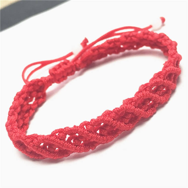 Hand LINE RED Hand Woven Braided Rope Lady hand String Cord  girl strap chain Chinese Style