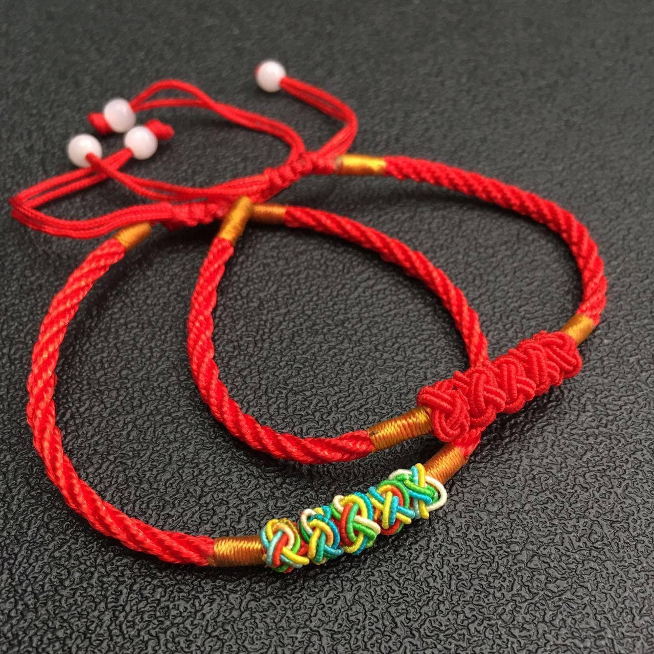 1 Pairs Hand LINE RED Colorful  Hand Woven Braided Rope Lady hand String Cord  girl strap boy chain Chinese Style