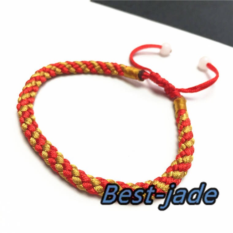 1 Pairs Hand LINE Gold RED Colorful  Hand Woven Braided Rope Lady hand String Cord  girl strap boy chain Chinese Style