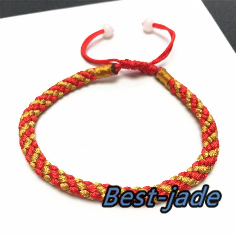 1 Pairs Hand LINE Gold RED Colorful  Hand Woven Braided Rope Lady hand String Cord  girl strap boy chain Chinese Style