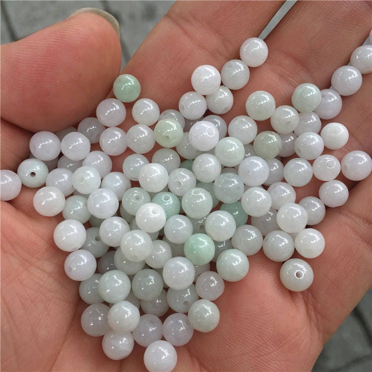 100Pcs 3mm~18mm White jade Grade A Jade Burma  Jadeite  Round Beads  Ball Best-jade