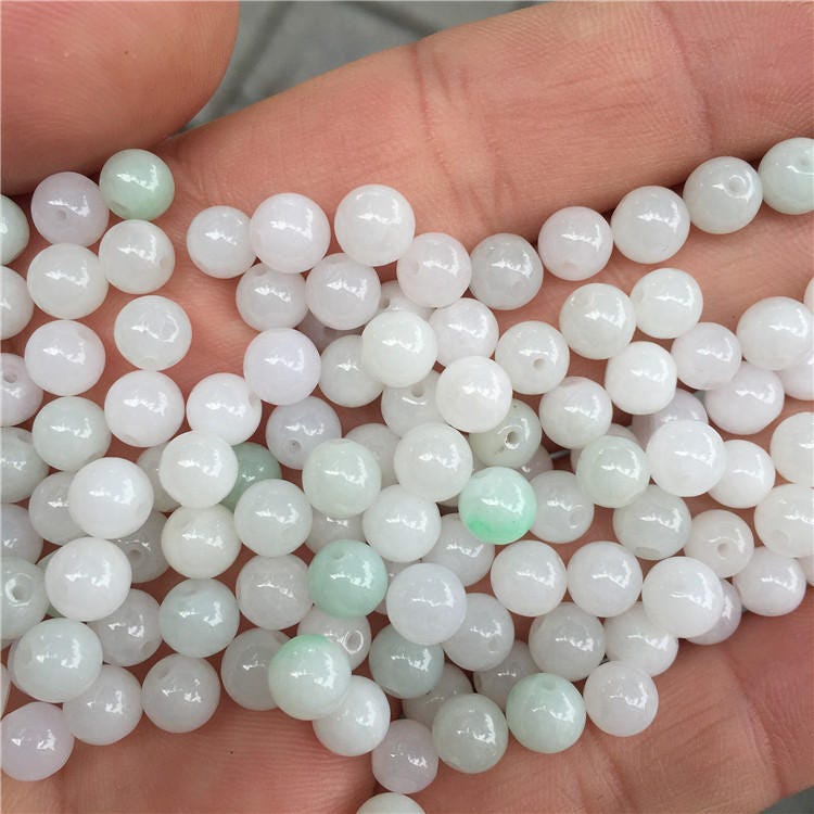 100Pcs 3mm~18mm White jade Grade A Jade Burma  Jadeite  Round Beads  Ball Best-jade