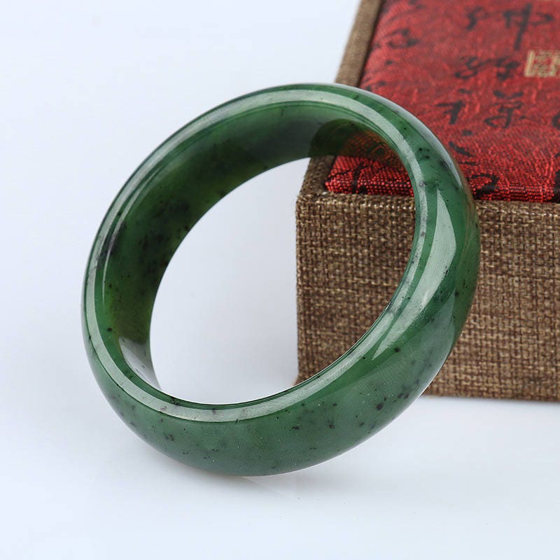 Canadian jasper 56mm Apple Green Natural Nephrite Jade Chain Hand LADY Bracelet Pounamu new zealand jade neuseeland Greenstone Nephrite