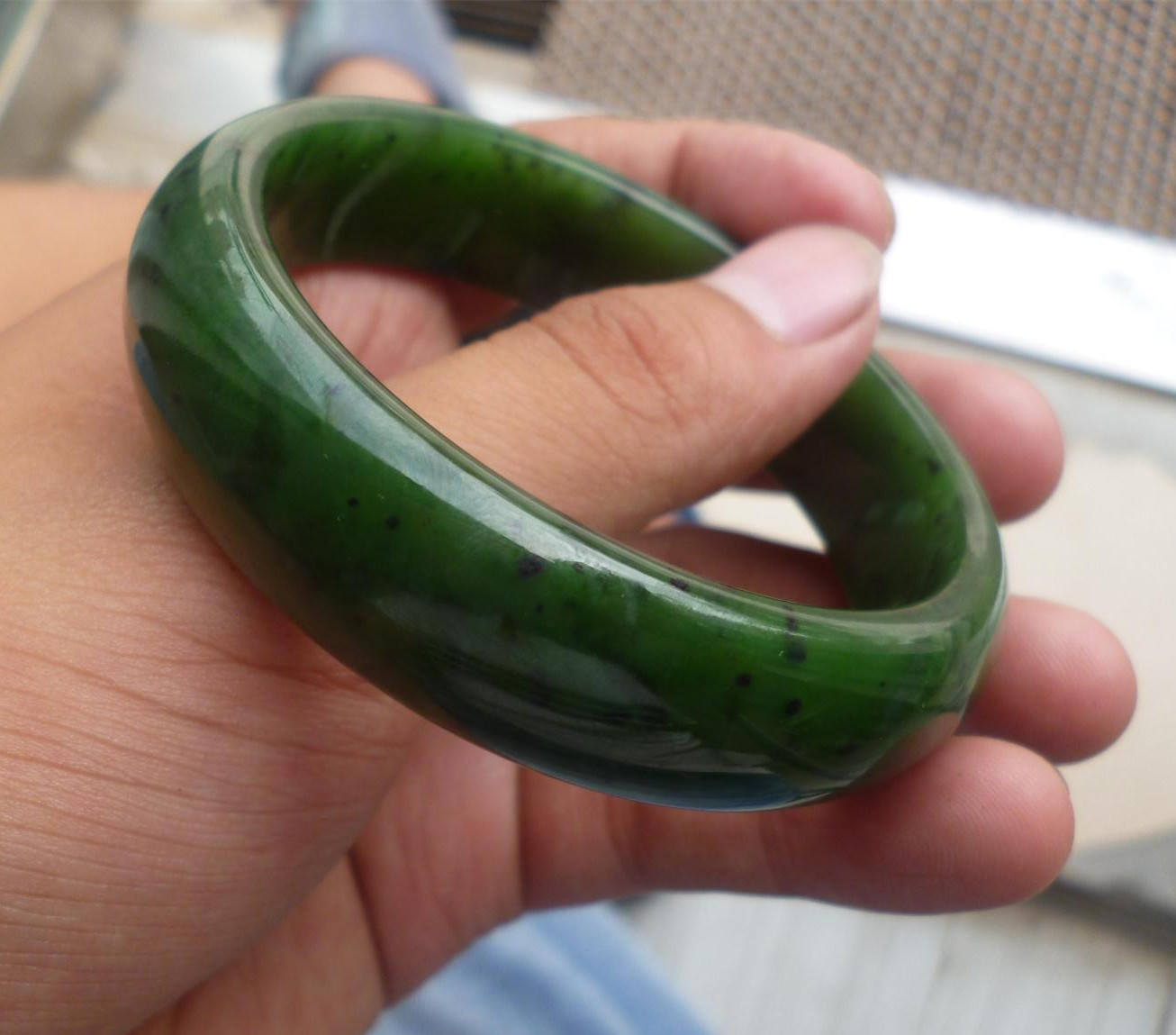 Canadian jasper 60mm Apple Green Natural Nephrite Jade Chain Hand LADY Bracelet Pounamu new zealand jade neuseeland schmuck green stone