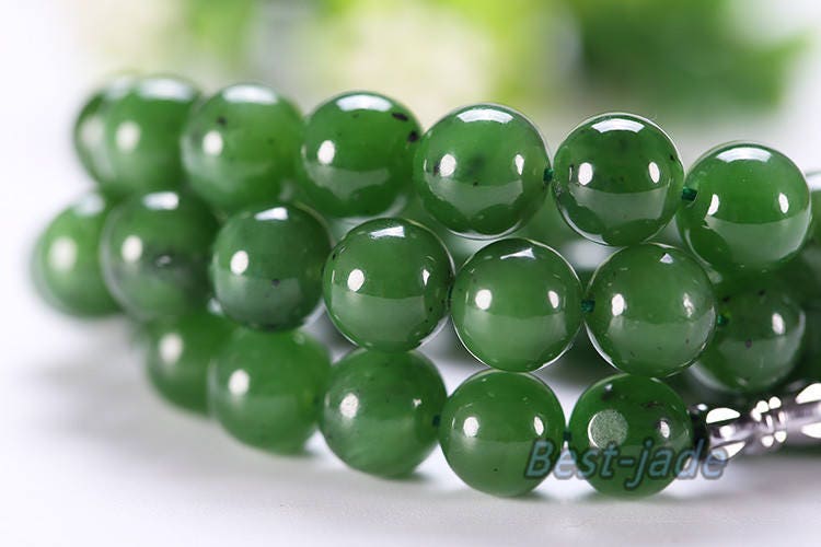 Certificated A Grade Bead size 10*10mm necklace New Zealand Jade Maori style Pulsera Ball Beads POUNAMU Nephrite Greenstone Canadian jasper