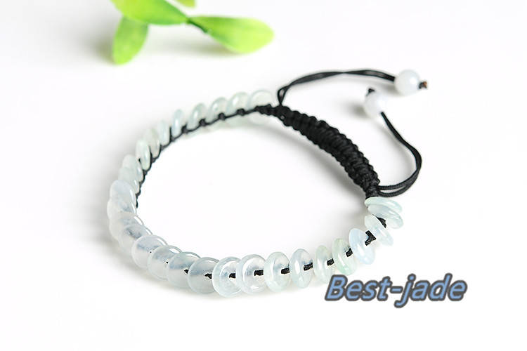 ICE Jade Grade A Jadeite Jade Round spacer Bracelet Chain glass transparent Burma jade Armband string rope