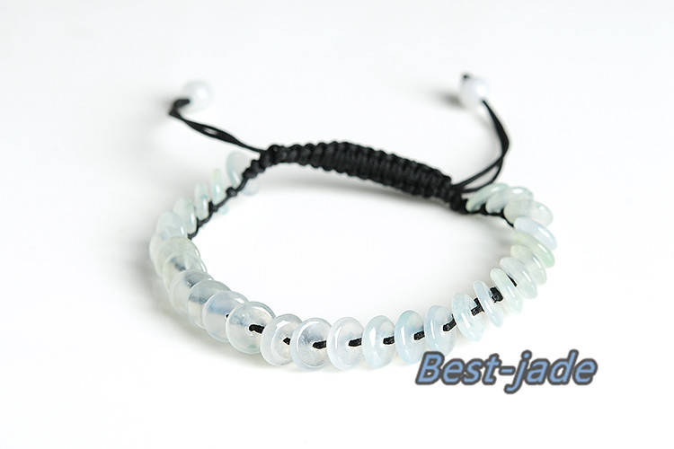 ICE Jade Grade A Jadeite Jade Round spacer Bracelet Chain glass transparent Burma jade Armband string rope