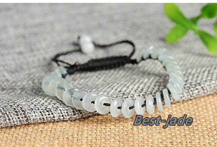 ICE Jade Grade A Jadeite Jade Round spacer Bracelet Chain glass transparent Burma jade Armband string rope