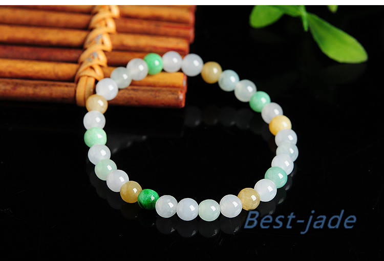 Certificated High quality Grade A Natural JadeIet Hand carved Jade Round bead Ball bangle Bracelet Chain Green gemstone Burma stone Armband