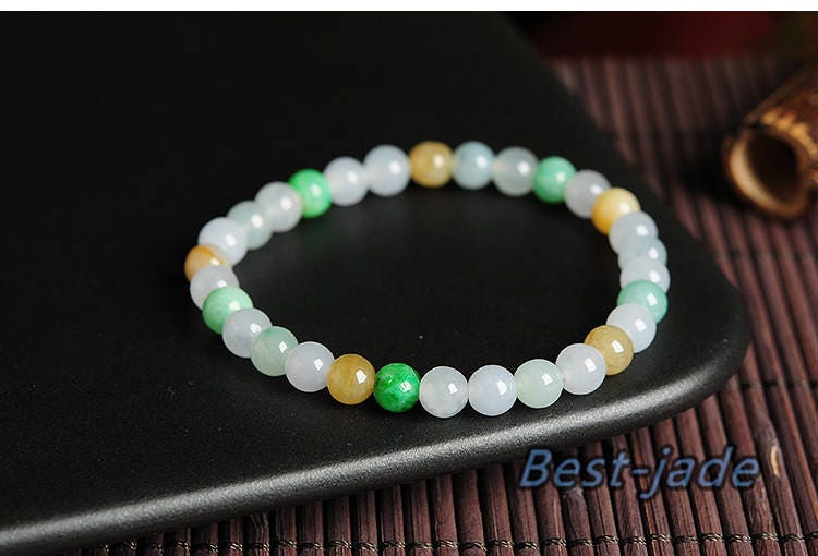 Certificated High quality Grade A Natural JadeIet Hand carved Jade Round bead Ball bangle Bracelet Chain Green gemstone Burma stone Armband