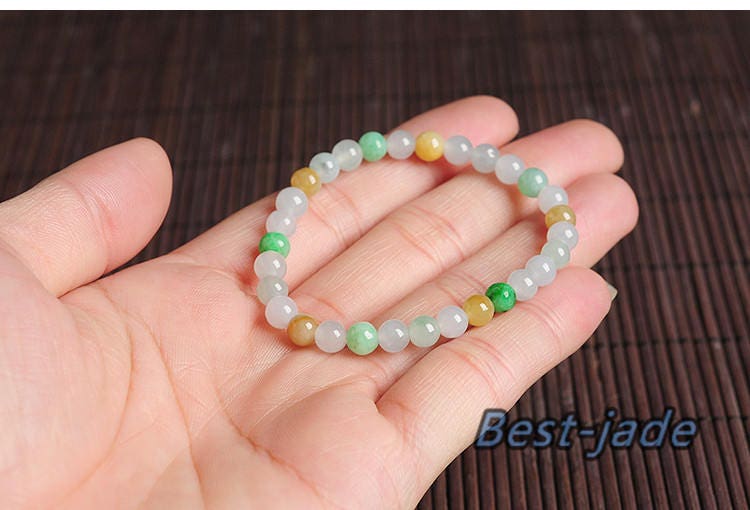 Certificated High quality Grade A Natural JadeIet Hand carved Jade Round bead Ball bangle Bracelet Chain Green gemstone Burma stone Armband