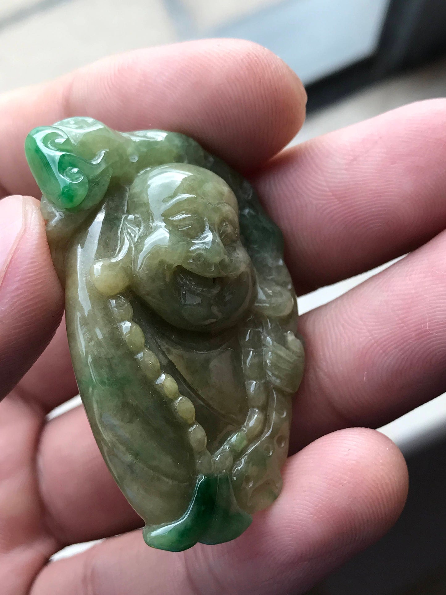 Buddha Certified  Green and Yellow Jade hand carved Natural Grade A Jadeite Burma pendant Necklace Statue Charm hangs falls Anhänger Pixiu