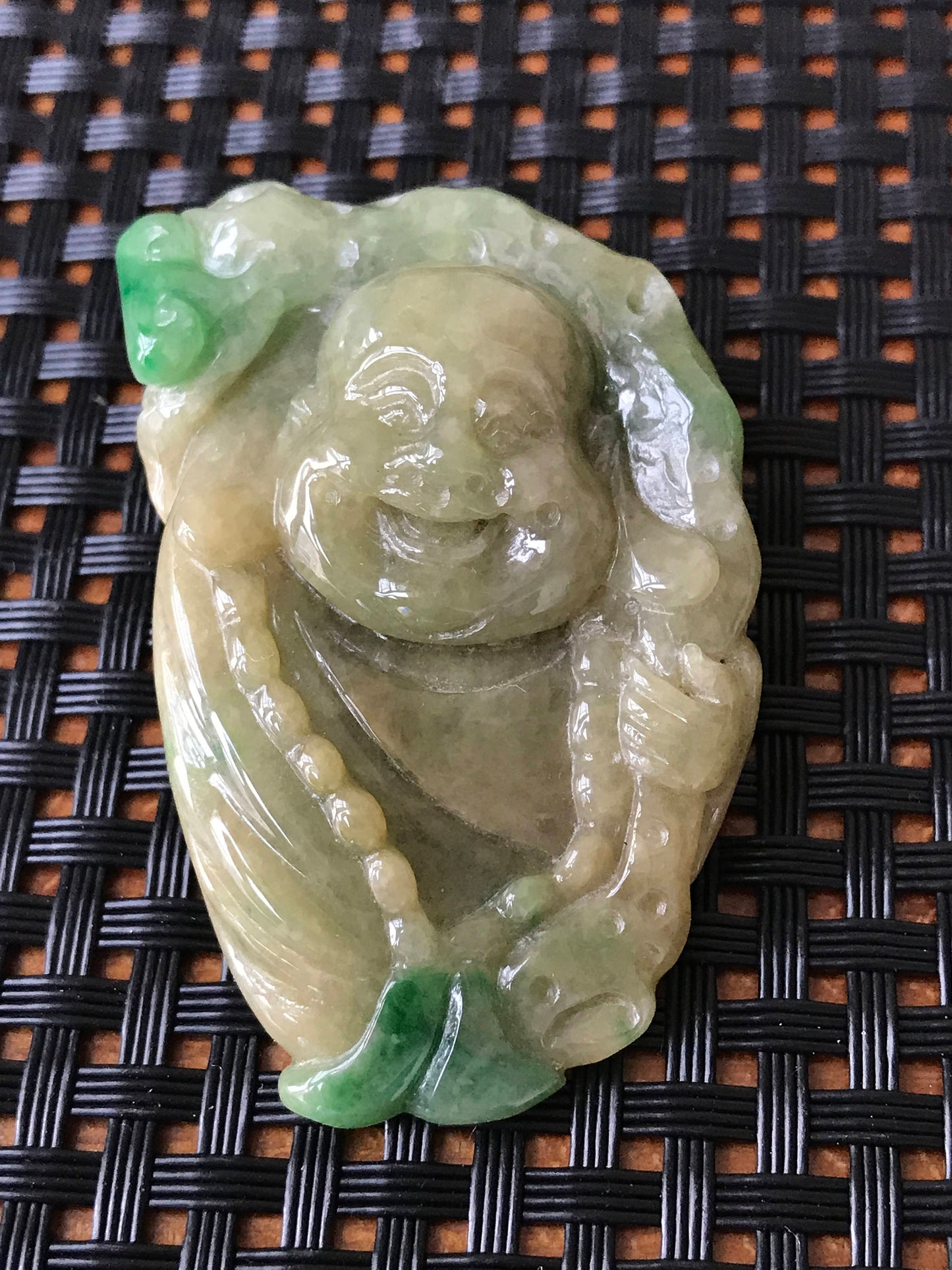 Buddha Certified  Green and Yellow Jade hand carved Natural Grade A Jadeite Burma pendant Necklace Statue Charm hangs falls Anhänger Pixiu