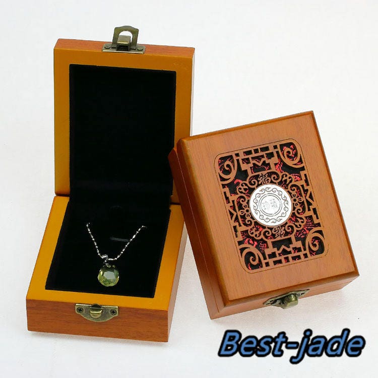 Solid wood Handmade Wooden Jewelry Box Treasure Storage Necklace Pendant Boxe Wholesale Case gaine Anhänger hanging jadeite boxes