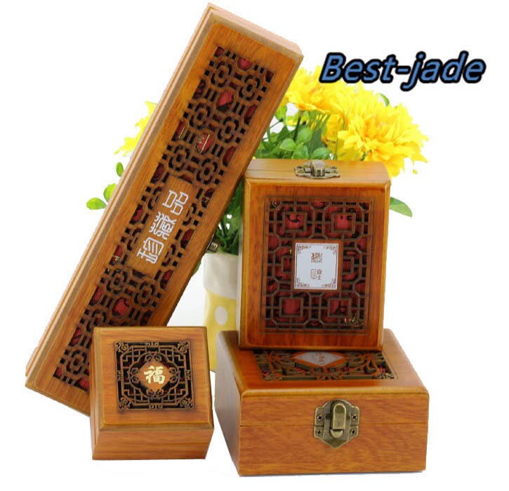 Solid wood Handmade Decorative Jewelry Box Keepsake Storage ring  ear stud Gift Box Chinese style square shape