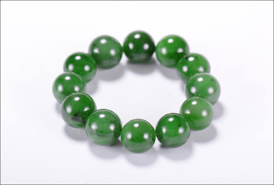 Certificated Top 17mm Grade Apple Green Nephrite Jade Beads Bangle Bracelet Pounamu Maori Nephrite NZ Jade Green stone Jade bangle