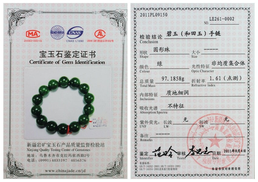 High quality Pure 18mm Grade Apple Green Nephrite Jade Beads Bangle Bracelet Pounamu Maori Nephrite NZ Jade greenstone Ball chain