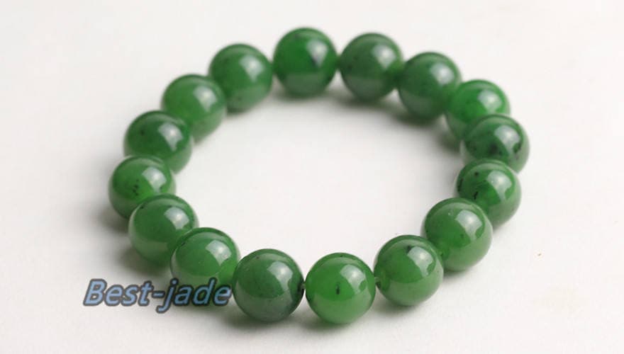 Zertifizierter Top 12mm Grade Apfelgrüner Stein Nephrit Perlen Armreif Armband Pounamu Maori Nephrit NZ Jade Jaspis Kugel Damen Dame Strand BC