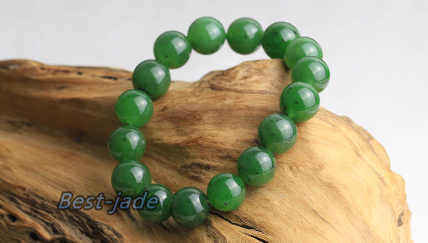 Zertifizierter Top 12mm Grade Apfelgrüner Stein Nephrit Perlen Armreif Armband Pounamu Maori Nephrit NZ Jade Jaspis Kugel Damen Dame Strand BC