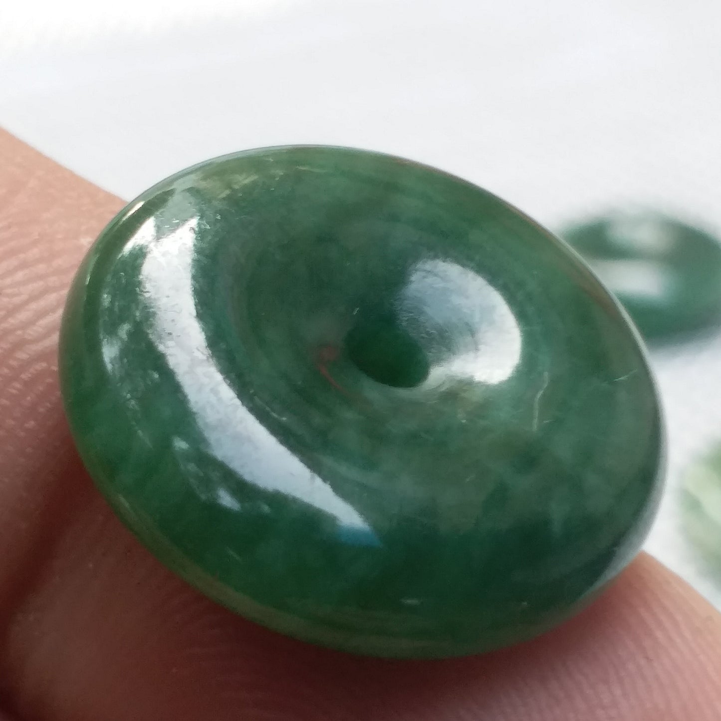 Donut shape Apple Green Small Pendant Necklace NZ  Maori Style Greenstone Nephrite jade Pounamu Flat Disc Donut bc greenstone