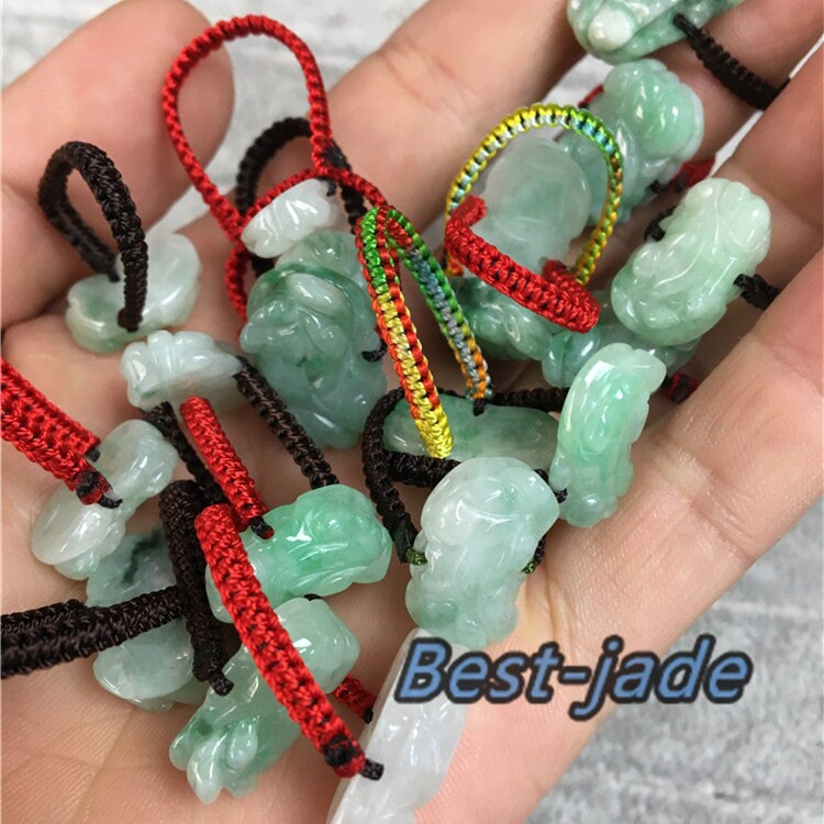 Pixiu Gragon Grade A Dragon Jadeite  Hand carved Jade beads Green gemstone Lady Kylin rings pi xiu lady female ring klingeln bague anneau