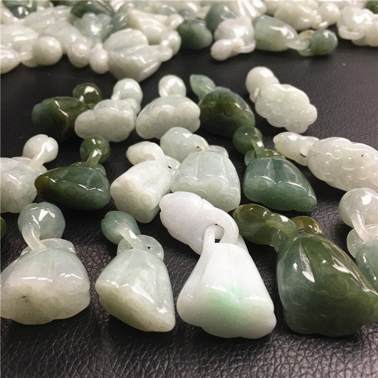 Großhandel Lotussamen Grade A Jade natürliche grüne Jade Burma Jadeit DIY Jade Schmuck Geschenk