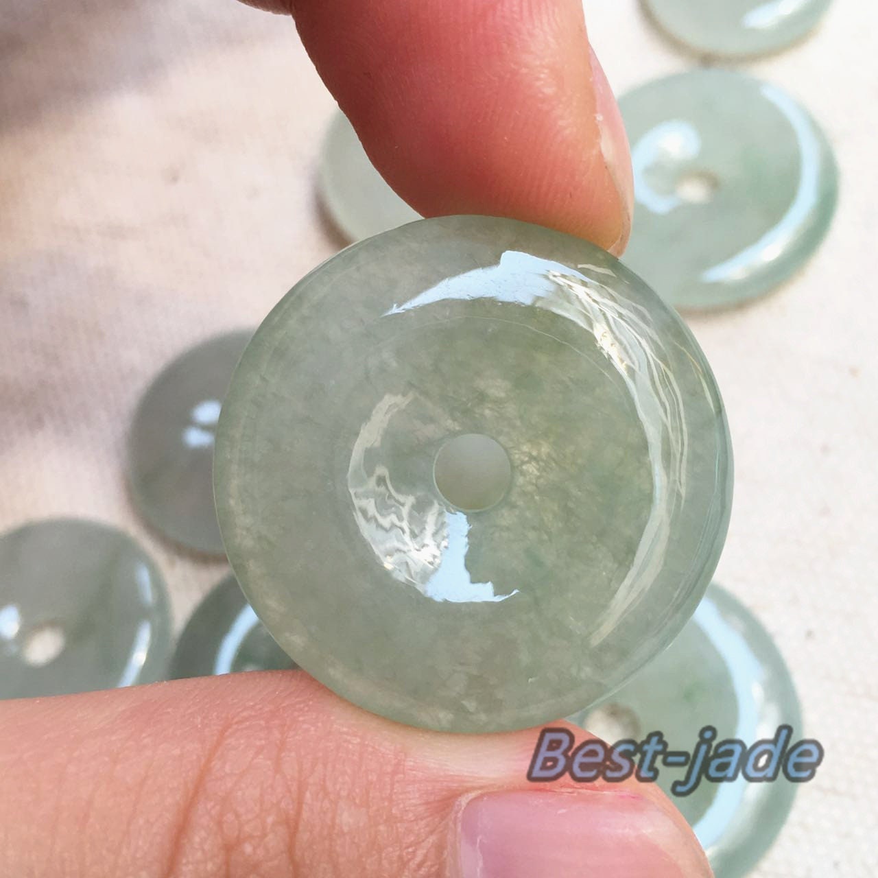 5Pcs Lot Lucky Donut jade Natural Ice Grade A  Jade Burma Jadeite Doughnut Roundness Beads Perle earring drop Myanmar Jadeite gift