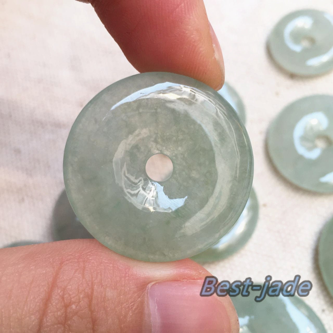 5Pcs Lot Lucky Donut jade Natural Ice Grade A  Jade Burma Jadeite Doughnut Roundness Beads Perle earring drop Myanmar Jadeite gift