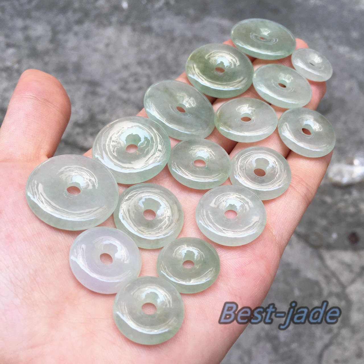 5Pcs Lot Lucky Donut jade Natural Ice Grade A  Jade Burma Jadeite Doughnut Roundness Beads Perle earring drop Myanmar Jadeite gift