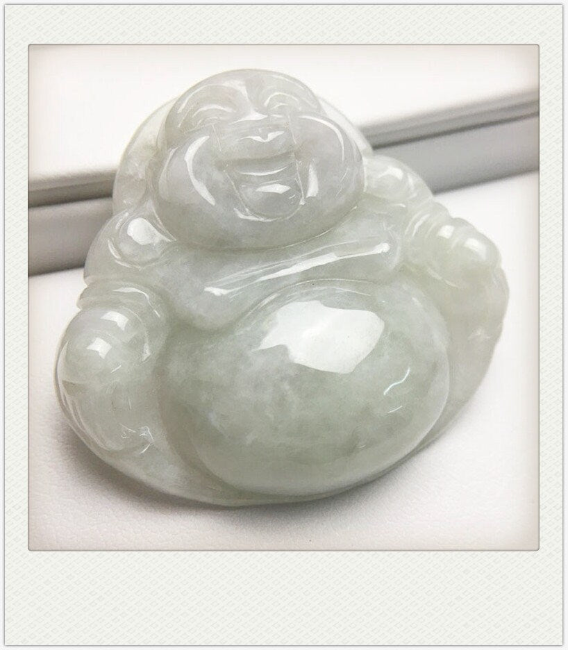 Big Buddha pendant Natural Grade A Jade ICE Burma Jadeite Chinese Carved ,Myanmar Jadeite Pendant necklace Statue hanging