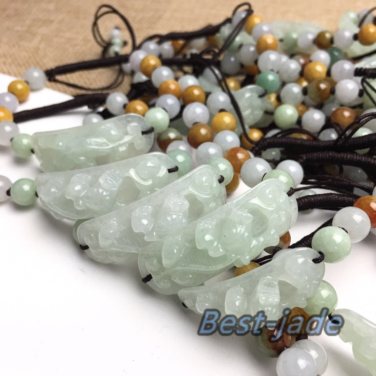 10PCS Pixiu dragon bangle Jade Grade A  Natural Jadeite Hand carved Jade Bracelet Chain Burma A stone Armband n. Браслет rope