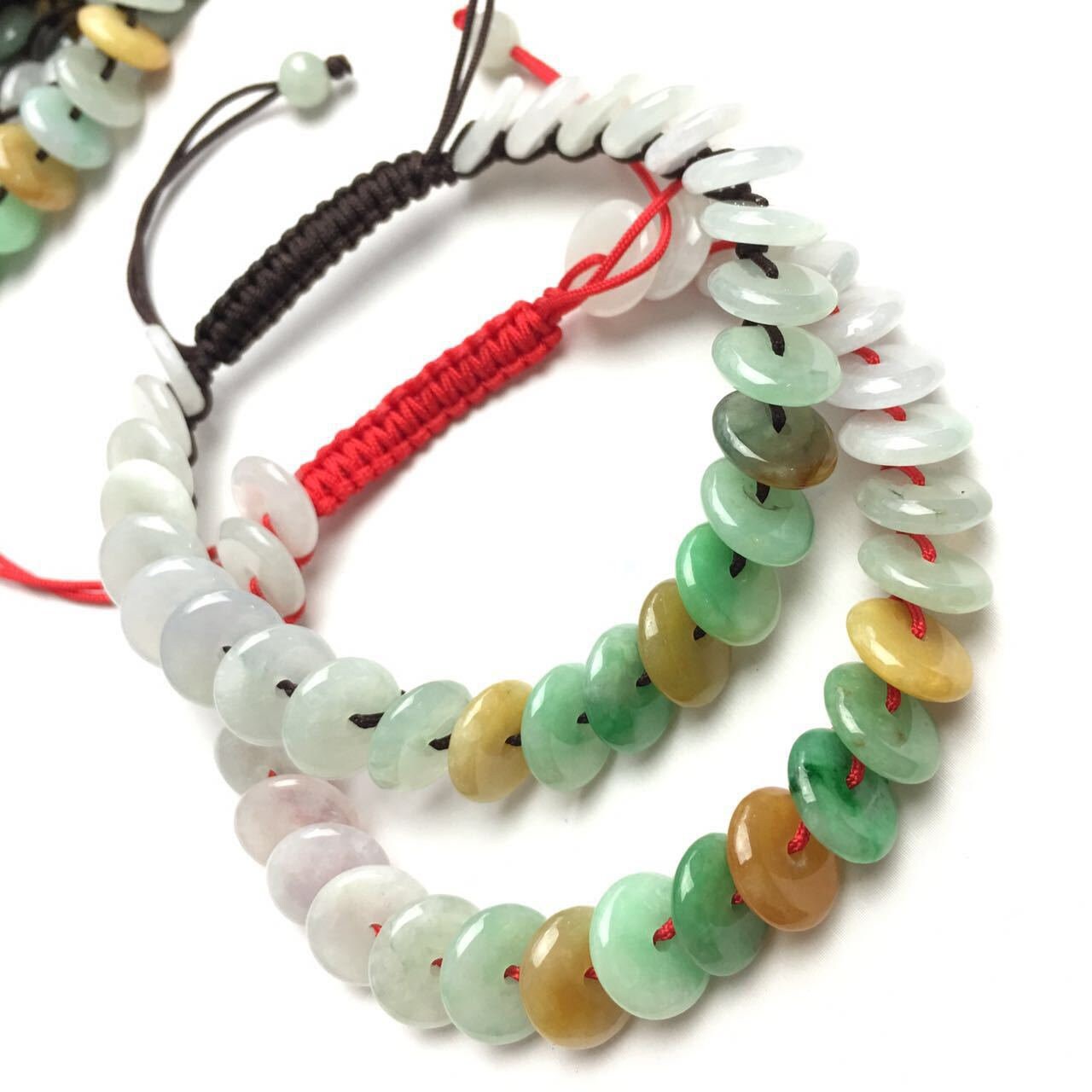 ICE Jade Grade A Green Natural Jadeite Hand carved Jade Round bead bangle Bracelet Chain Burma stone Armband string rope