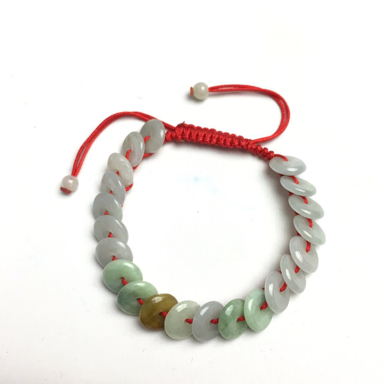 Certificated Green ICE Jade Grade A Jadeite Handmade bracelet Round bead  Chain Burma jadeite stone Armband string rope