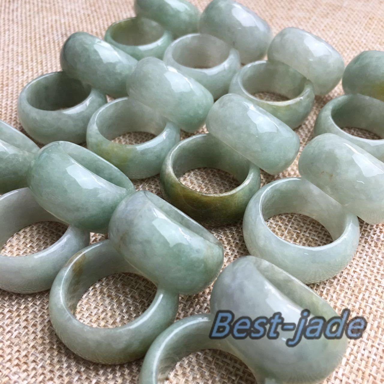 Round bangd Ring Grade A jade Burma Jadeite Hand carved Green Jade gemstone Burma Lady klingeln klingen suonare preceptee