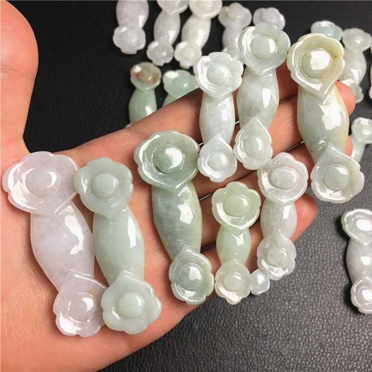 10PCS natürliche Grade A Jade grün Jade ICE Burma Jadeit Anhänger DIY Jade Perlen chinesischen Stil Stein