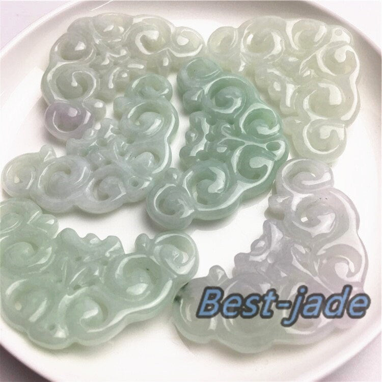 Großhandel Vintage Ruyi Wunschanhänger Natur Grade A Jade ICE Jadeit Burma Jade