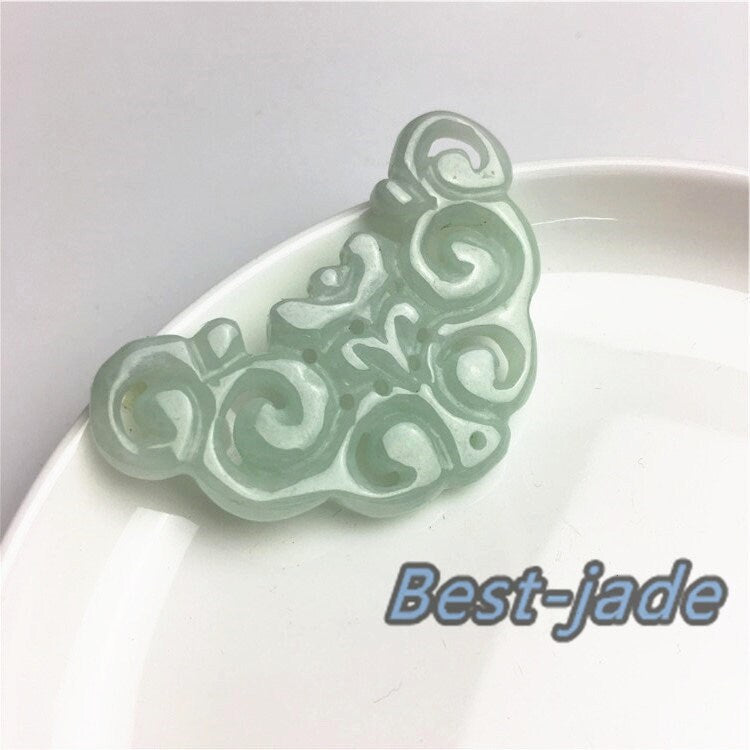 Großhandel Vintage Ruyi Wunschanhänger Natur Grade A Jade ICE Jadeit Burma Jade