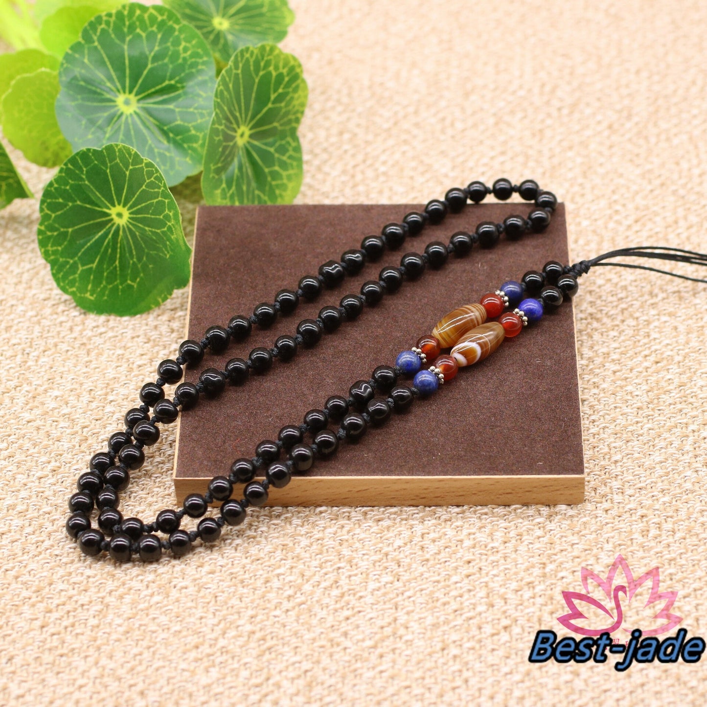 Xaga Obsidian Necklace Hand Woven Braided Black Rope Lady hand String Cord strap Man Bead chain Chinese Style collier Halskette f.