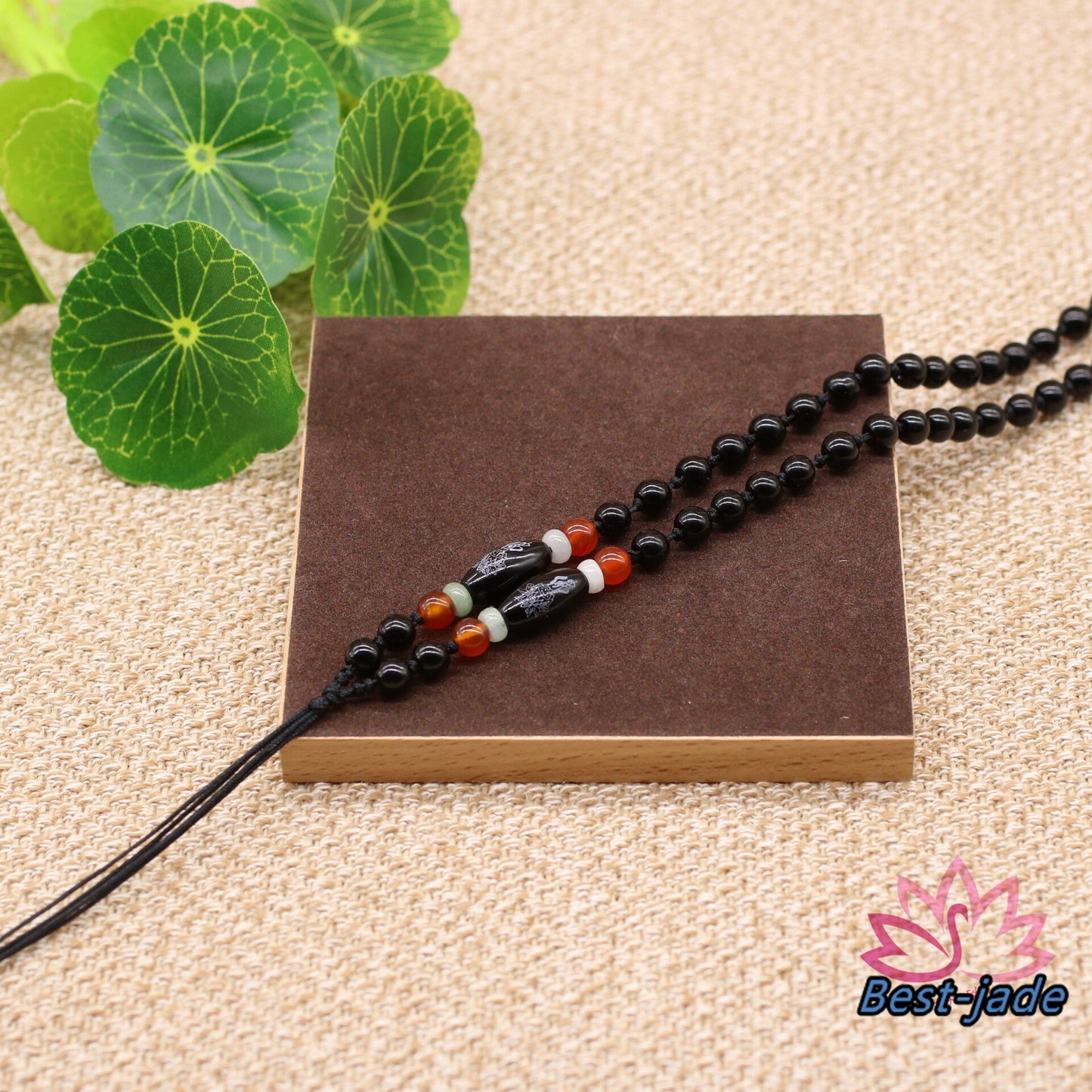 Xaga Obsidian Necklace Hand Woven Braided Black Rope Lady hand String Cord strap Man Bead chain Chinese Style collier Halskette f.