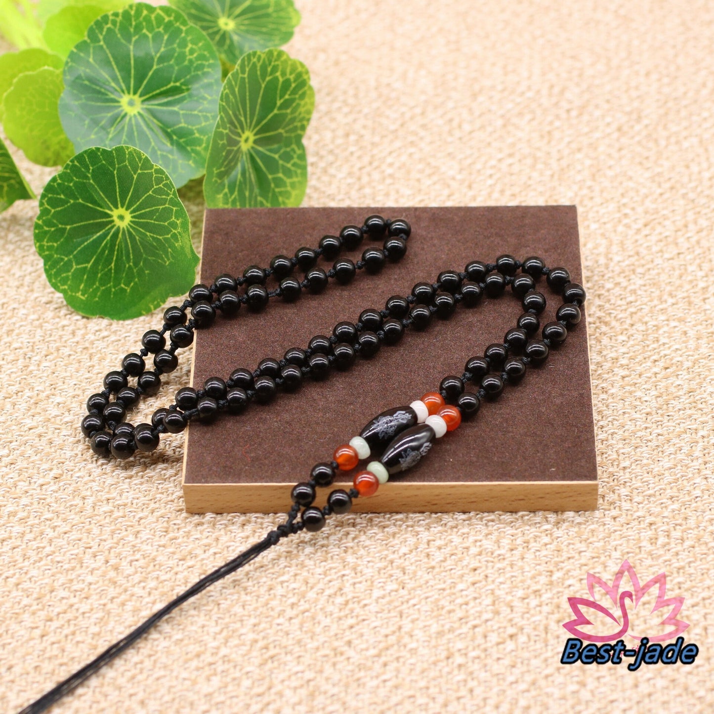 Xaga Obsidian Necklace Hand Woven Braided Black Rope Lady hand String Cord strap Man Bead chain Chinese Style collier Halskette f.