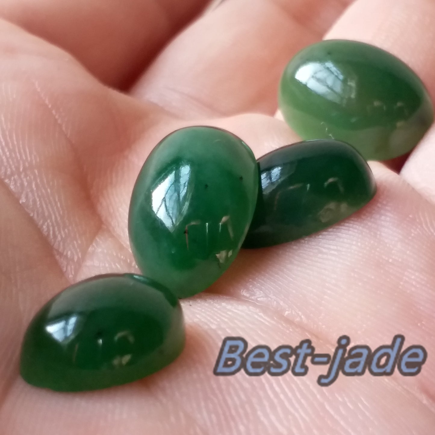 10 STÜCK KLEIN 4*6mm Oval Cab Cabochon Natürliche kanadische Jade Nephrit Grüner Edelstein Jaspis Grünstein Pounamu Perlen Perle Maori Stil NZ Jade