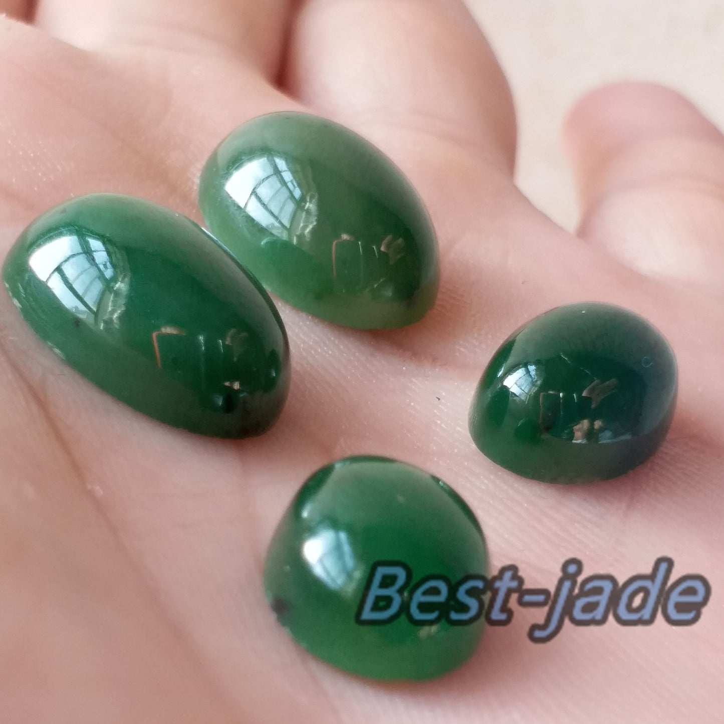 10 STÜCK KLEIN 4*6mm Oval Cab Cabochon Natürliche kanadische Jade Nephrit Grüner Edelstein Jaspis Grünstein Pounamu Perlen Perle Maori Stil NZ Jade