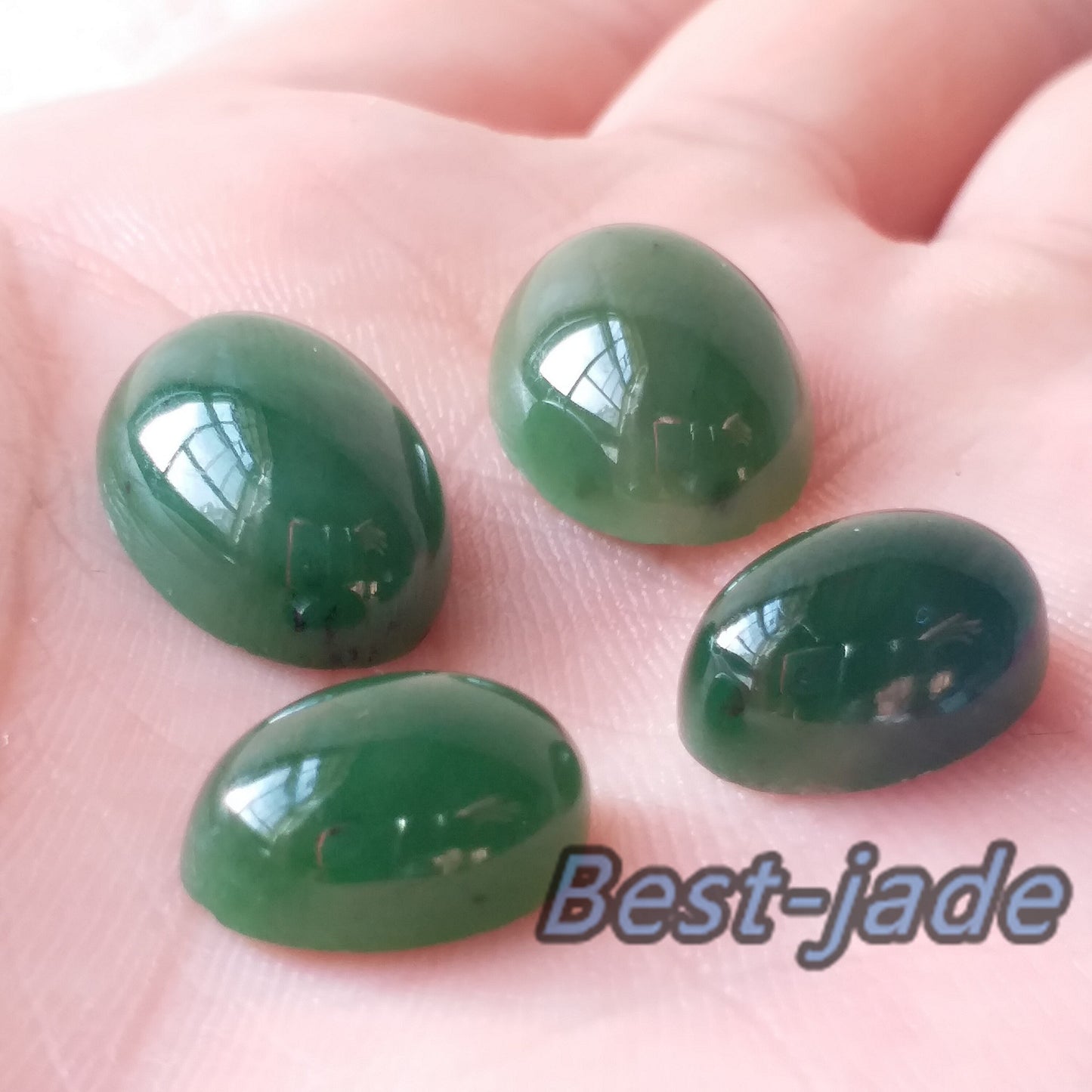 10 STÜCK KLEIN 4*6mm Oval Cab Cabochon Natürliche kanadische Jade Nephrit Grüner Edelstein Jaspis Grünstein Pounamu Perlen Perle Maori Stil NZ Jade