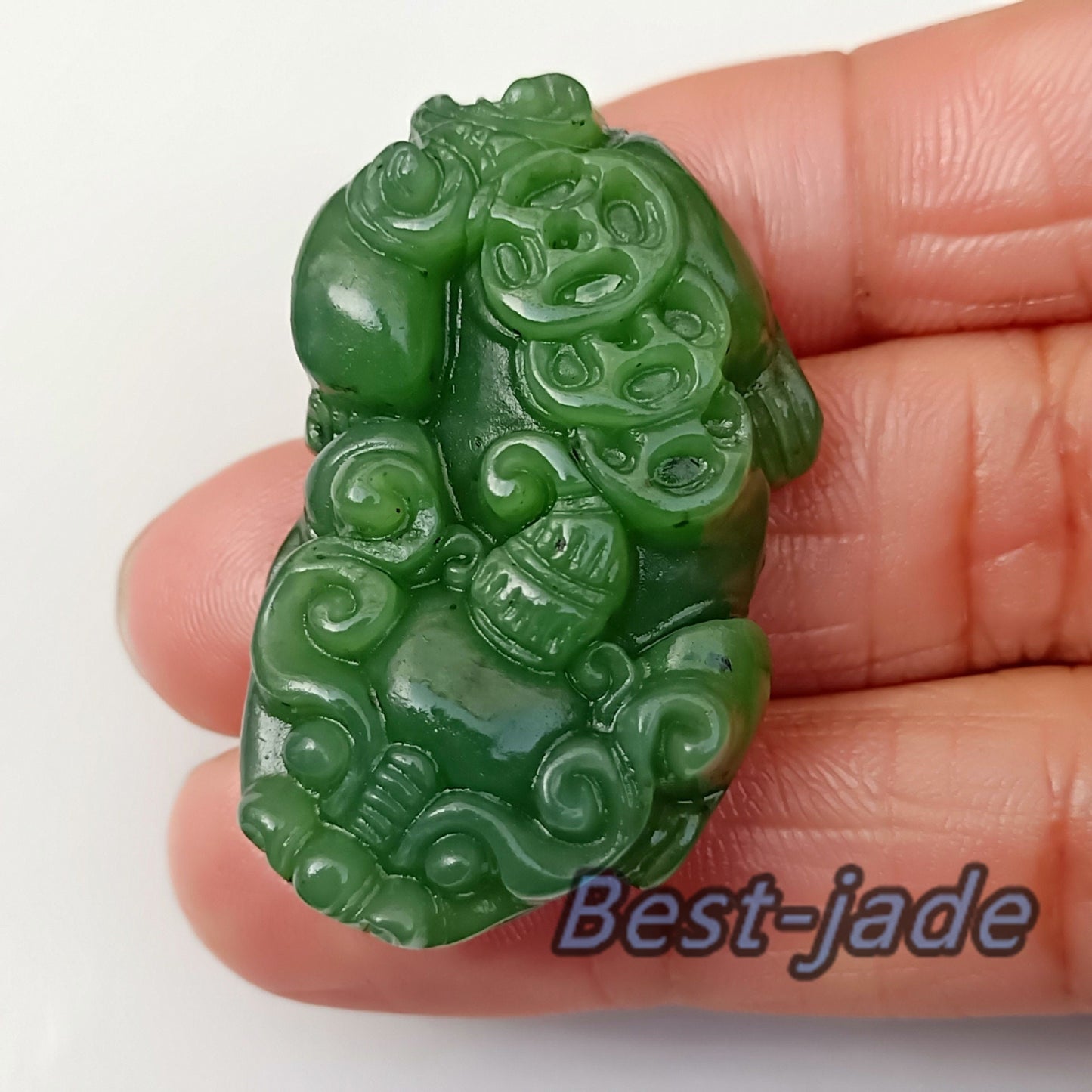 Lucky Pixiu  Dragon Beads Natural Canadian jade Nephrite Greenstone Pounamu Pearl Maori style NZ jade капля Kügelchen jaspe grüner BC