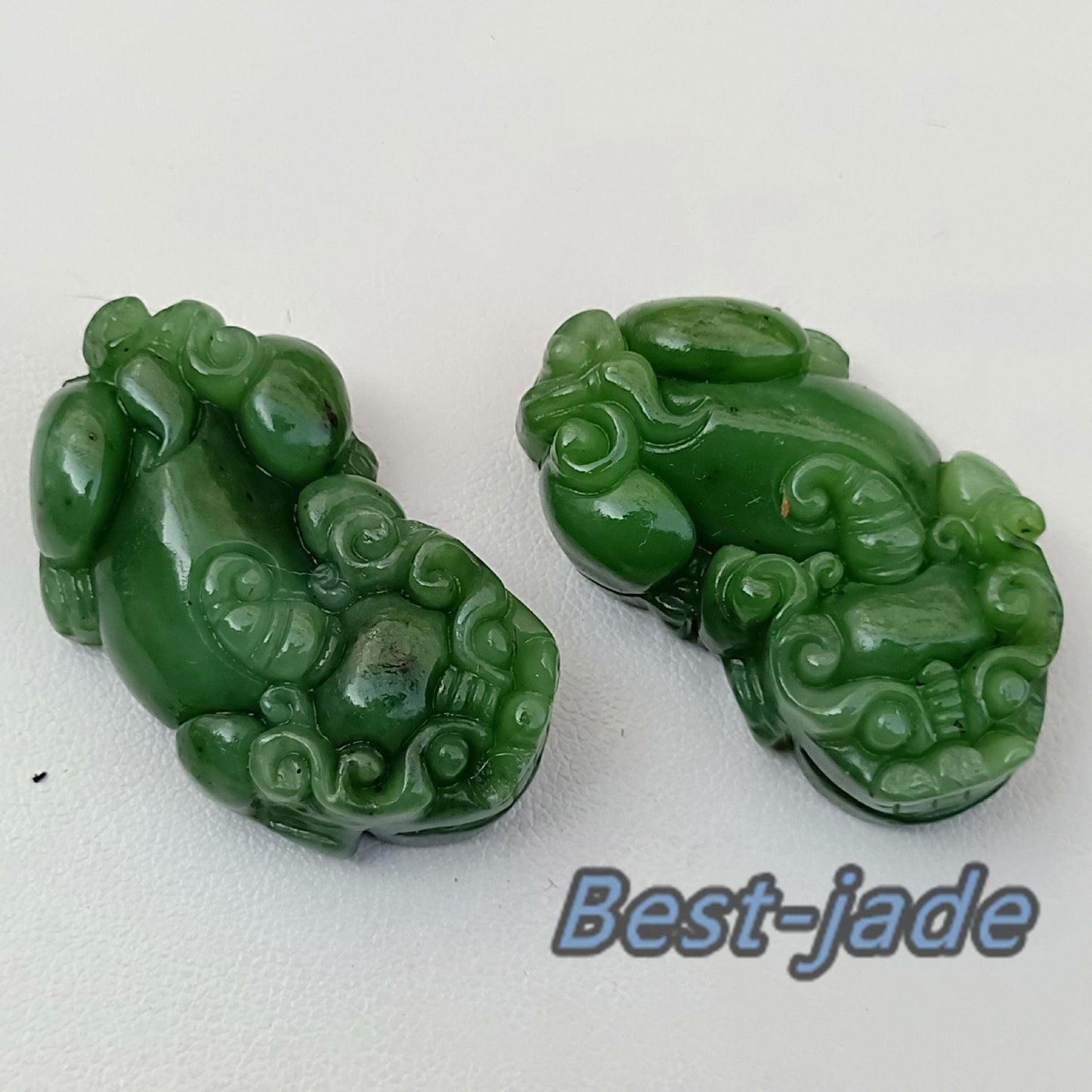 Lucky Pixiu  Dragon Beads Natural Canadian jade Nephrite Greenstone Pounamu Pearl Maori style NZ jade капля Kügelchen jaspe grüner BC