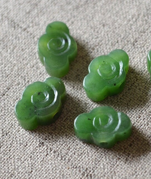 Happiness Beads Natural Canadian jade Nephrite Greenstone Pounamu Pearl Maori style NZ jade капля Kügelchen jaspe grüner BC