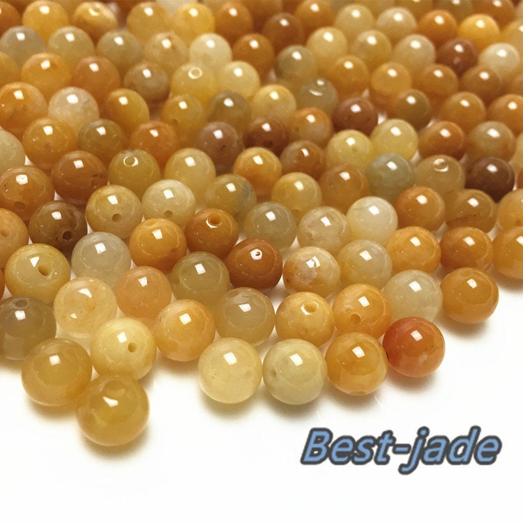 100PCS LOT 4 to 16mm Chalcedony Natural Huanglong jade beads Roundness Ball Chinese DIY hand craft necklace chain Perle мяч капля conta 黄龙玉