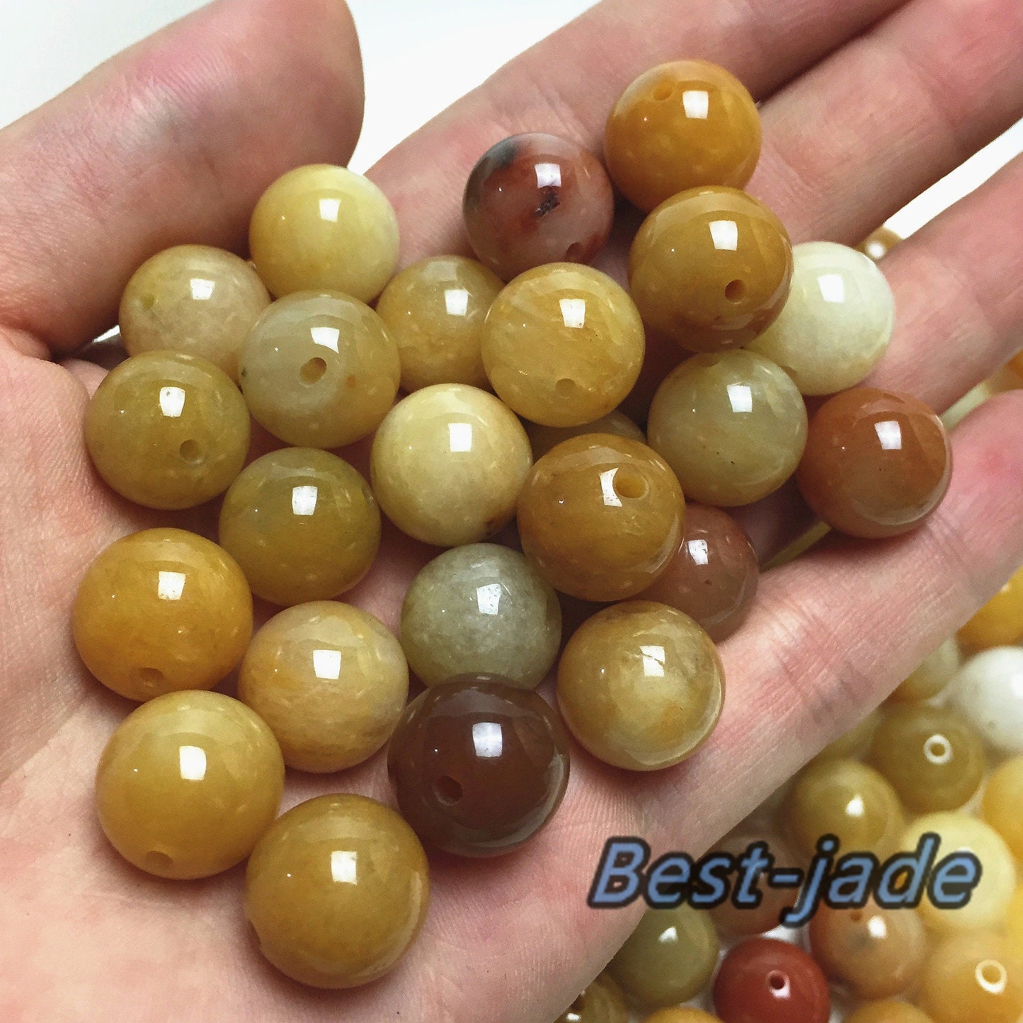 100PCS LOT 4 to 16mm Chalcedony Natural Huanglong jade beads Roundness Ball Chinese DIY hand craft necklace chain Perle мяч капля conta 黄龙玉