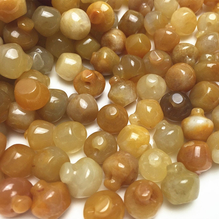 50pcs LOT Apple Chalcedony Natural Huanglong jade beads Ball Chinese DIY hand craft necklace chain Perle мяч капля conta 黄龙玉