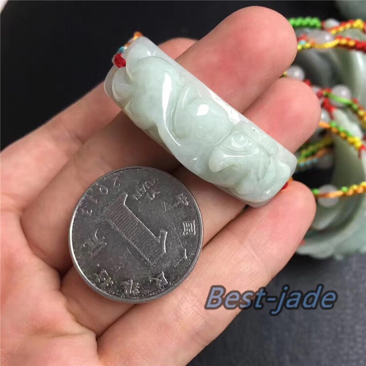 Pixiu bangle Jade Grade A  Natural Jadeite Hand carved Jade Bracelet Chain Burma stone Armband Bracelete Браслет rope